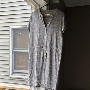 Lou & Grey Heather Gray Midi Dress with Drawstring